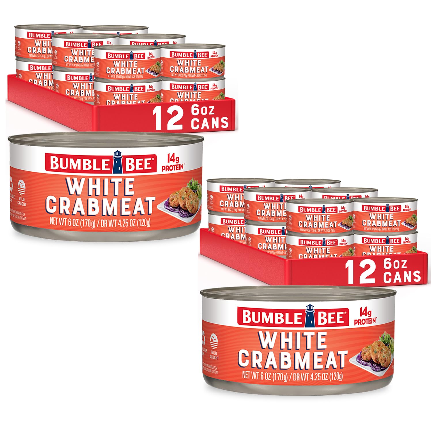 Amazon.com : Bumble Bee White Crabmeat, 6 oz - Ready to Eat - 14g